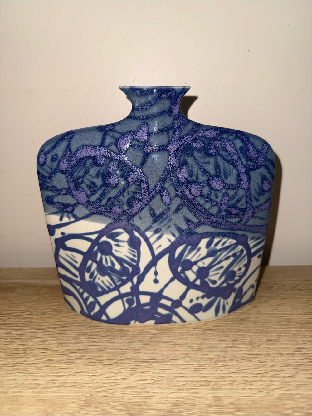 Studio Art Earth And Sky Pottery ESP Signed By BLOOM small flat Vase vintage